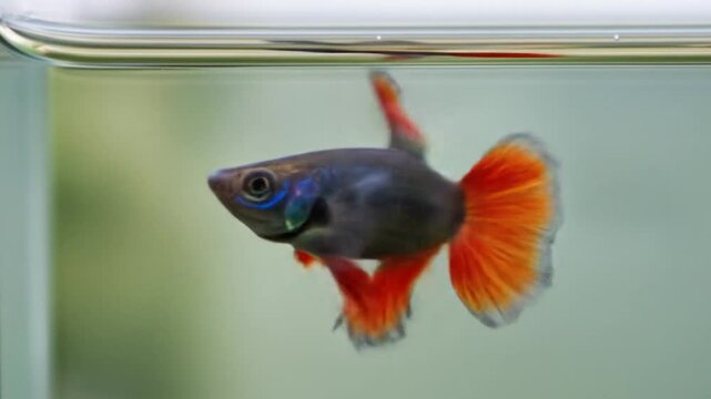 Vibrant Paradise Threadfin Swimming Gracefully in Clear Aquarium Water