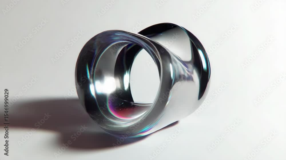 Poster a glass object with a spiral shape. the spiral is made of glass and is very shiny. the object is pla