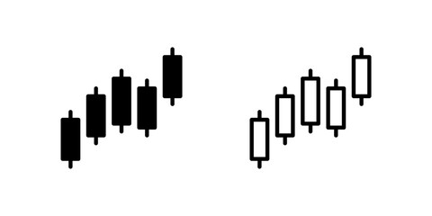 Comprehensive candlestick chart icons featuring various OHLC patterns for trading applications and financial dashboards