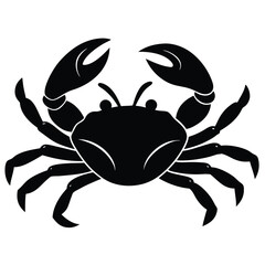 Blue crab vector illustration: a tribal tattoo design featuring a black spider crab silhouette, perfect as a seafood symbol or zodiac icon