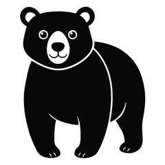 Vector illustration of a cute cartoon bear in wildlife style