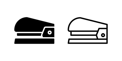 Stapler icon set for binding paper in office and stationery projects