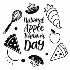 NATIONAL APPLE TURNOVER DAY vector illustration