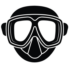 Scuba diving mask and snorkel with skull illustration design