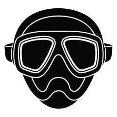 Scuba diving mask and snorkel with skull illustration design