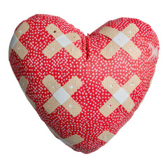 Heart Shaped Pillow with Decorative Pattern and Textured Detail