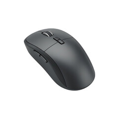 Black ergonomic computer mouse with side buttons for productivity