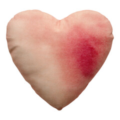 Soft Heart-Shaped Cushion with Warm Color Gradients on Fabric