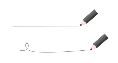 鉛筆　アンダーライン　飾り罫