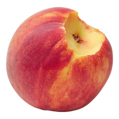 Fresh Peach with Bite Taken Out from Juicy Fruit Garden Harvest