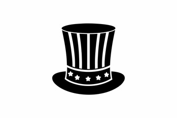 Uncle Sam Hat icon silhouette vector illustration