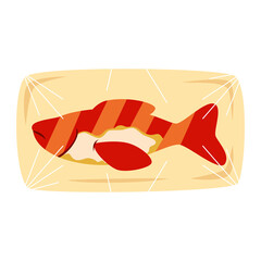 Wrapped Fresh Fish Vector Illustration
