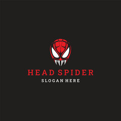 Head spider logo vector icon illustration style