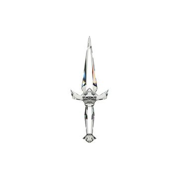 Decorative silver dagger with ornate crystal-like design