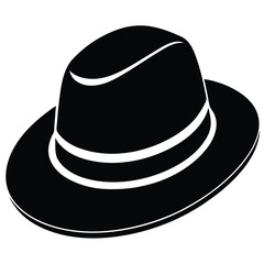 Classic black felt bowler hat, a timeless fashion accessory, isolated on a white background