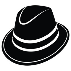 Classic black felt bowler hat, a timeless fashion accessory, isolated on a white background