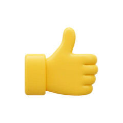 Yellow thumbs-up emoji hand figure