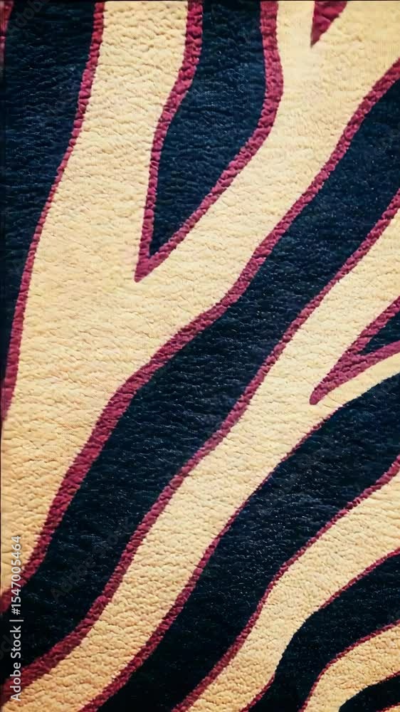 Aufkleber this showcases a close-up of a carpet with the intricate zebra stripe pattern.