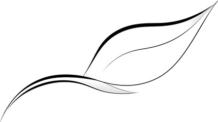 A leafy green design with a wavy line