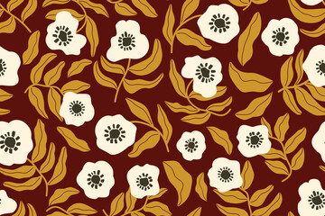 Seamless flower patterns design for all types of print textiles and backgrounds.