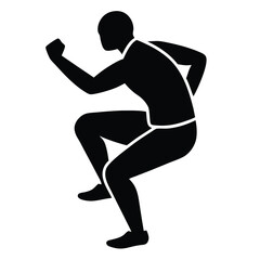 Silhouette of a running male athlete, a dynamic illustration of a sport runner in action