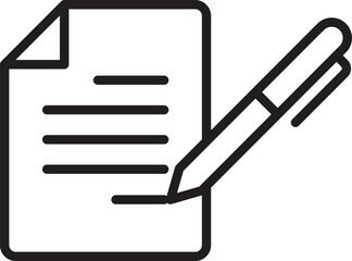 Document icon vector, pen paper