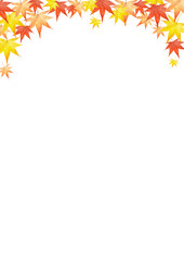 紅葉　モミジの葉　水彩　秋　イラスト