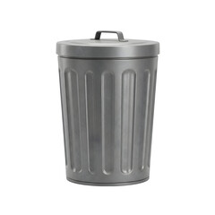 3D Garbage Can with Lid, Isolated on White or Transparent Background