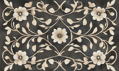 Seamless floral tile patterns combining cultural, modern