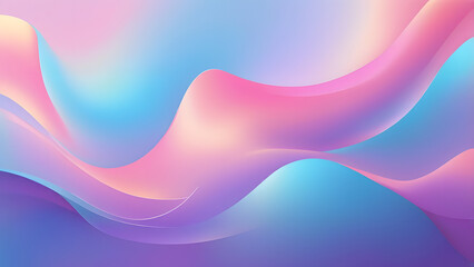Abstract Pastel Wave Background Fluid Design, Gradient Colors, Pink, Blue, Purple