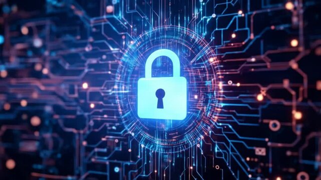 Connected Data Stream Is A Reflection Of Modern Technology Integration With High Security. 4k video