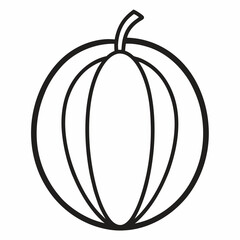 Casaba Melon outline on white background