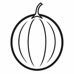 Casaba Melon outline on white background