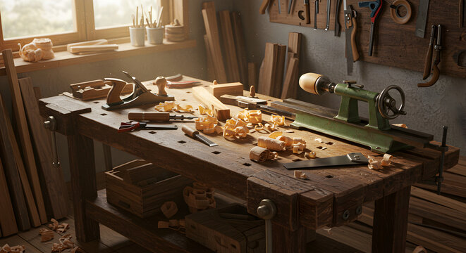Rustic Woodworking Workshop: A Carpenter's Haven