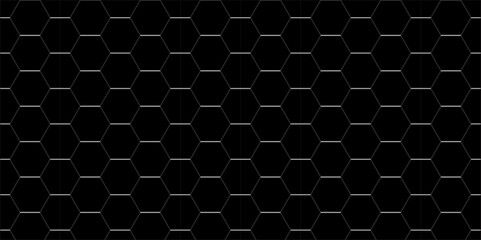 Seamless Blue Hexagon Pattern with Geometric Texture and Abstract Honeycomb Design