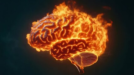 A human brain set aflame.