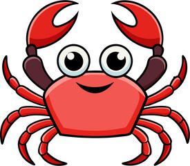 red crab on white background
