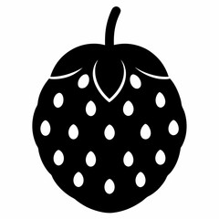 Cherimoya silhouette on white background