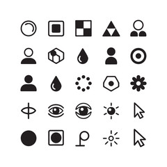 Set of Web and Vector Icons for Interface and Design Use