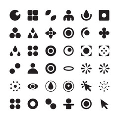 Black and white icon set for web design and business use