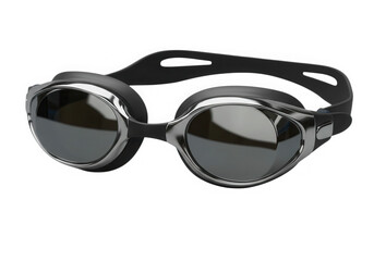 Fototapeta premium Swimming goggles silver and black isolated on transparent background