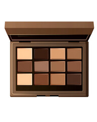 Illustrations of cosmetic products and teenage models in various makeup scenarios, isolated on white background for commercial beauty and skincare concepts.