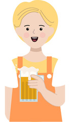 맥주를 서빙중인 알바생