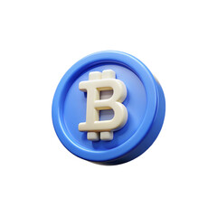 Fototapeta premium 3D Rendered Blue Bitcoin Symbol Icon.