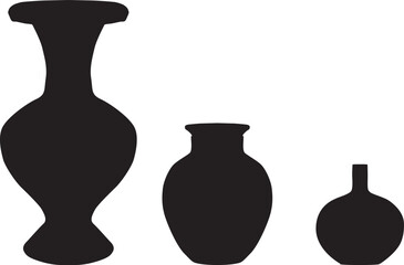 Silhouette Different type Vase