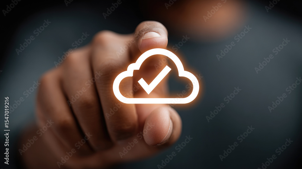 Aufkleber digital cloud access action user interaction technology setting modern environment close-up perspect