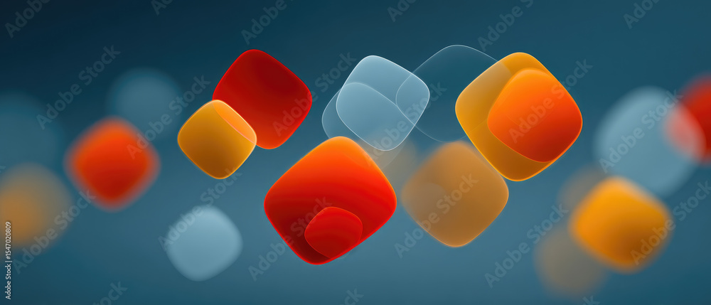 Aufkleber dynamic colorful abstract shapes in motion digital art visualization creative environment modern des
