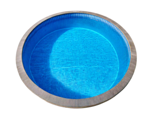 Top view round swimming pool Isolated on Transparent or White Background