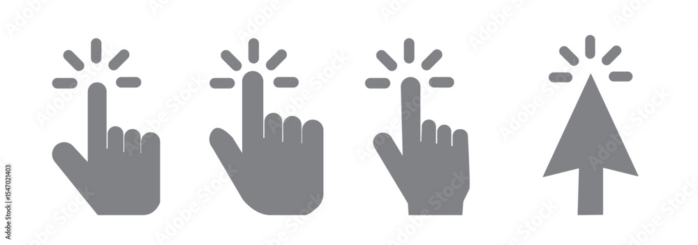 Leinwandbilder computer mouse click cursor arrow icons set. clicking cursor. hand cursors icons click set. pointer 