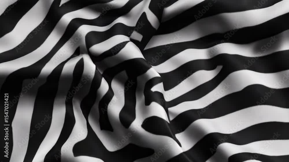 Aufkleber black and white zebra print on fabric texture background with diagonal stripes pattern.